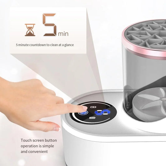 Rechargeable electric makeup brush cleaner, quick and convenient brush cleaner machine, automatic abs cleaning tool