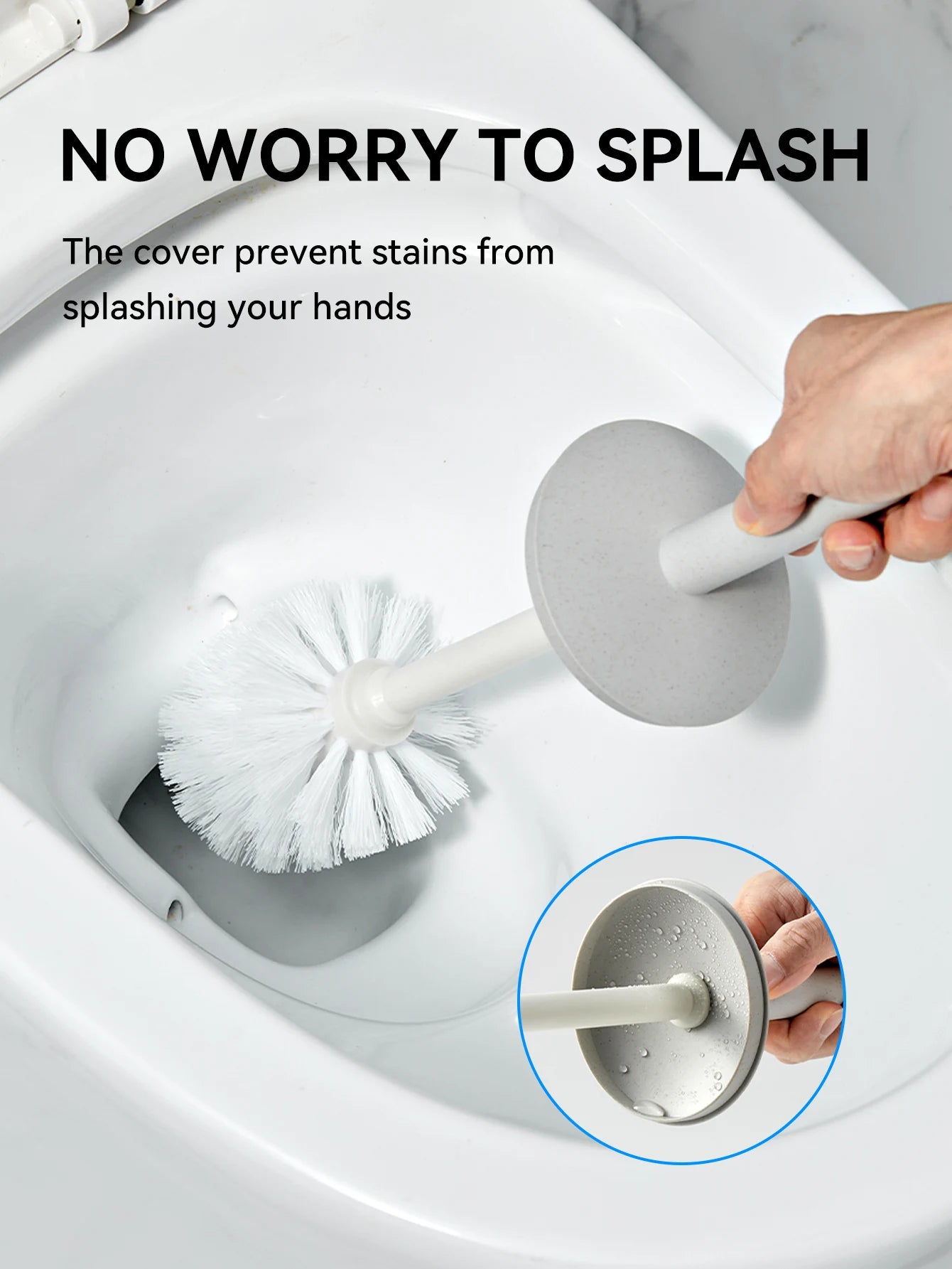 WORTHBUY Plastic Toilet Brush With Standing Base