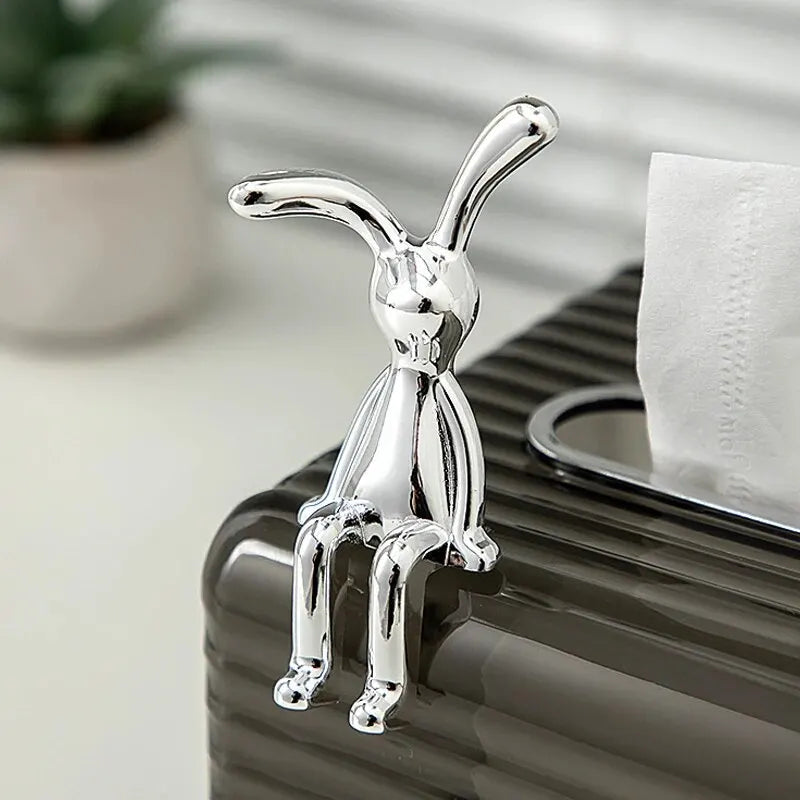 Dúo de Conejitos de Caricatura – Adorno de Mesa para Dormitorio o Sala