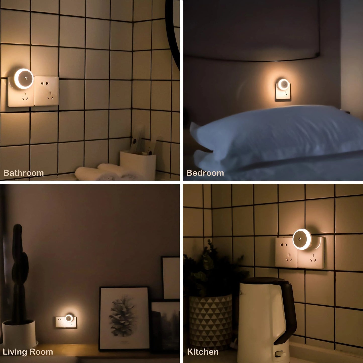 1 luz nocturna LED enchufable al anochecer