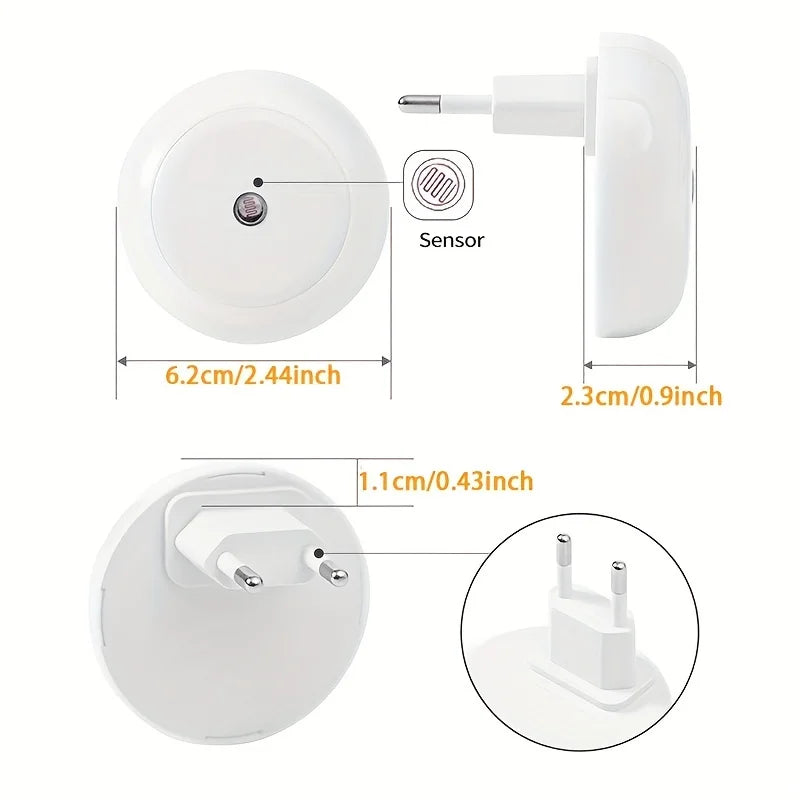 1 luz nocturna LED enchufable al anochecer
