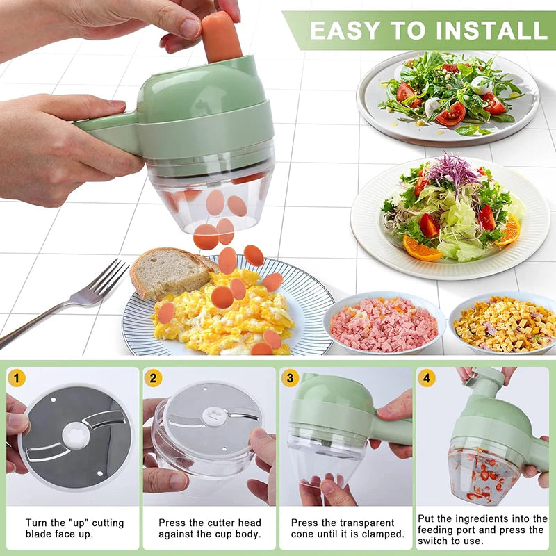 "4-in-1 Wireless Food Processor & Chopper"
