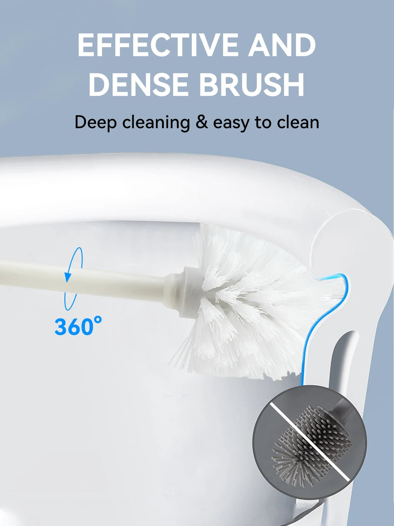 WORTHBUY Plastic Toilet Brush With Standing Base