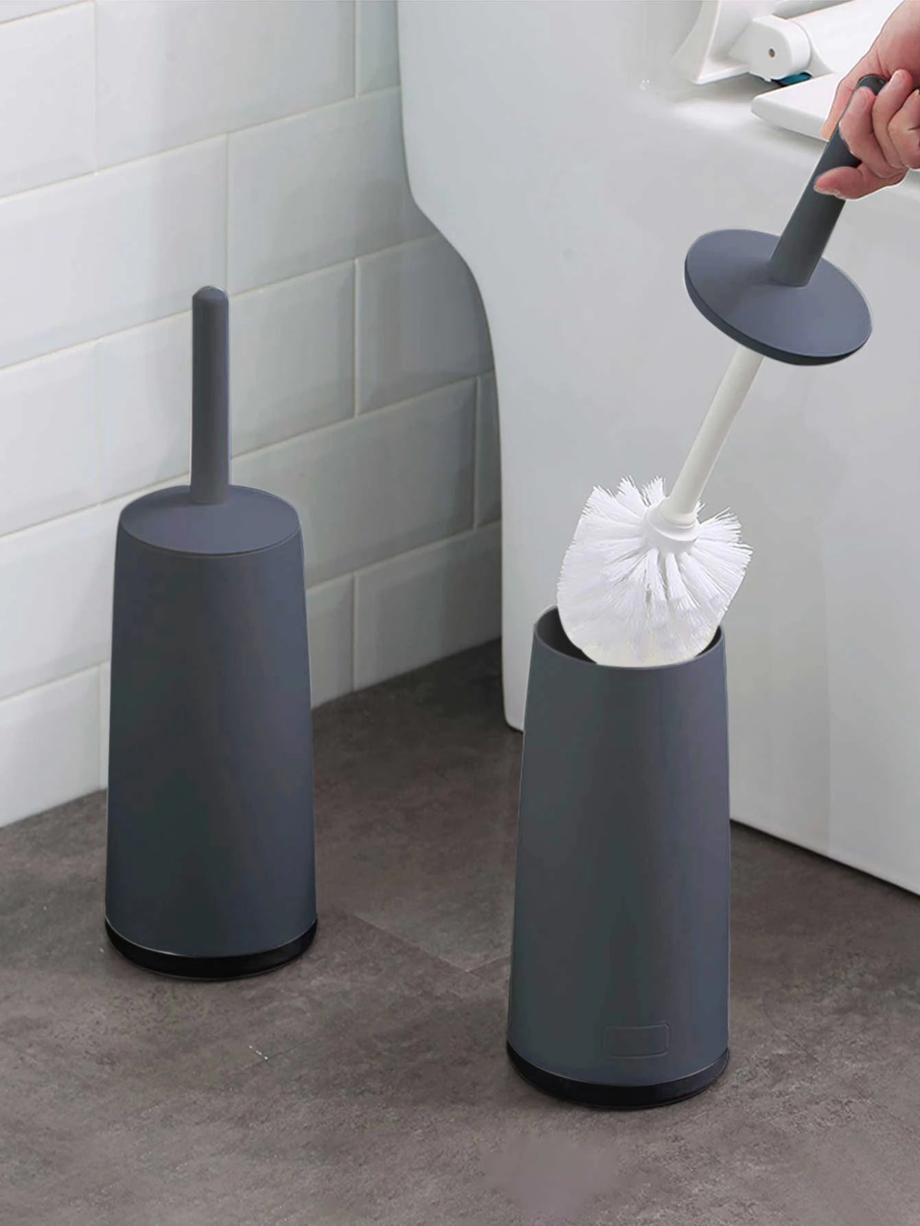 WORTHBUY Plastic Toilet Brush With Standing Base