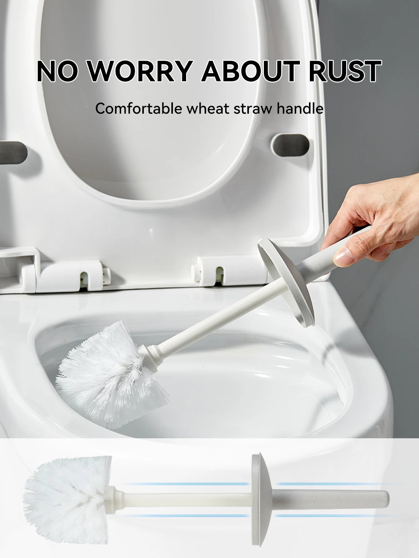 WORTHBUY Plastic Toilet Brush With Standing Base