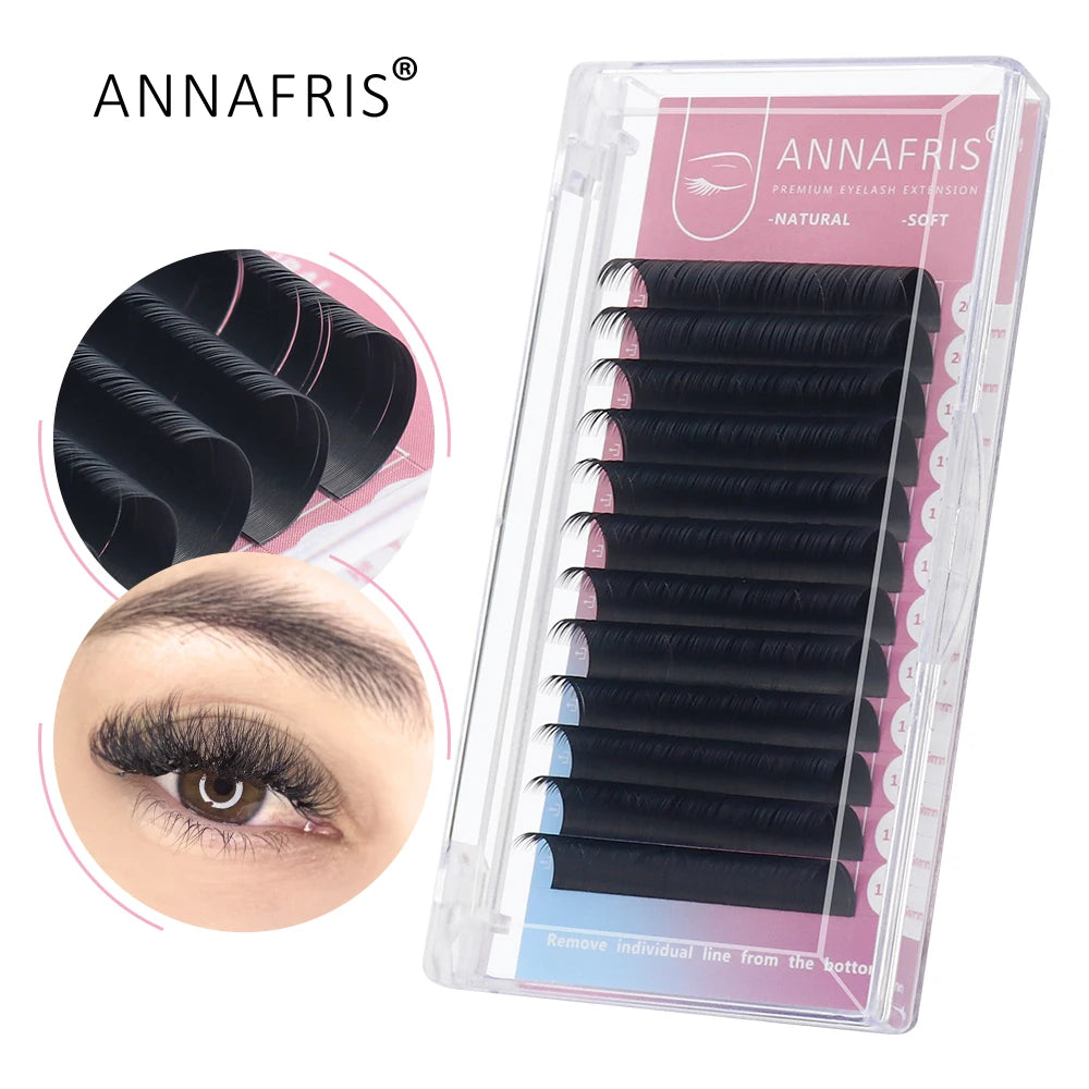 ANNAFRIS 4D 5D W Shape Eyelash Extension Handmade 12line/Tray Premade Volume Fans Clover W Lashes