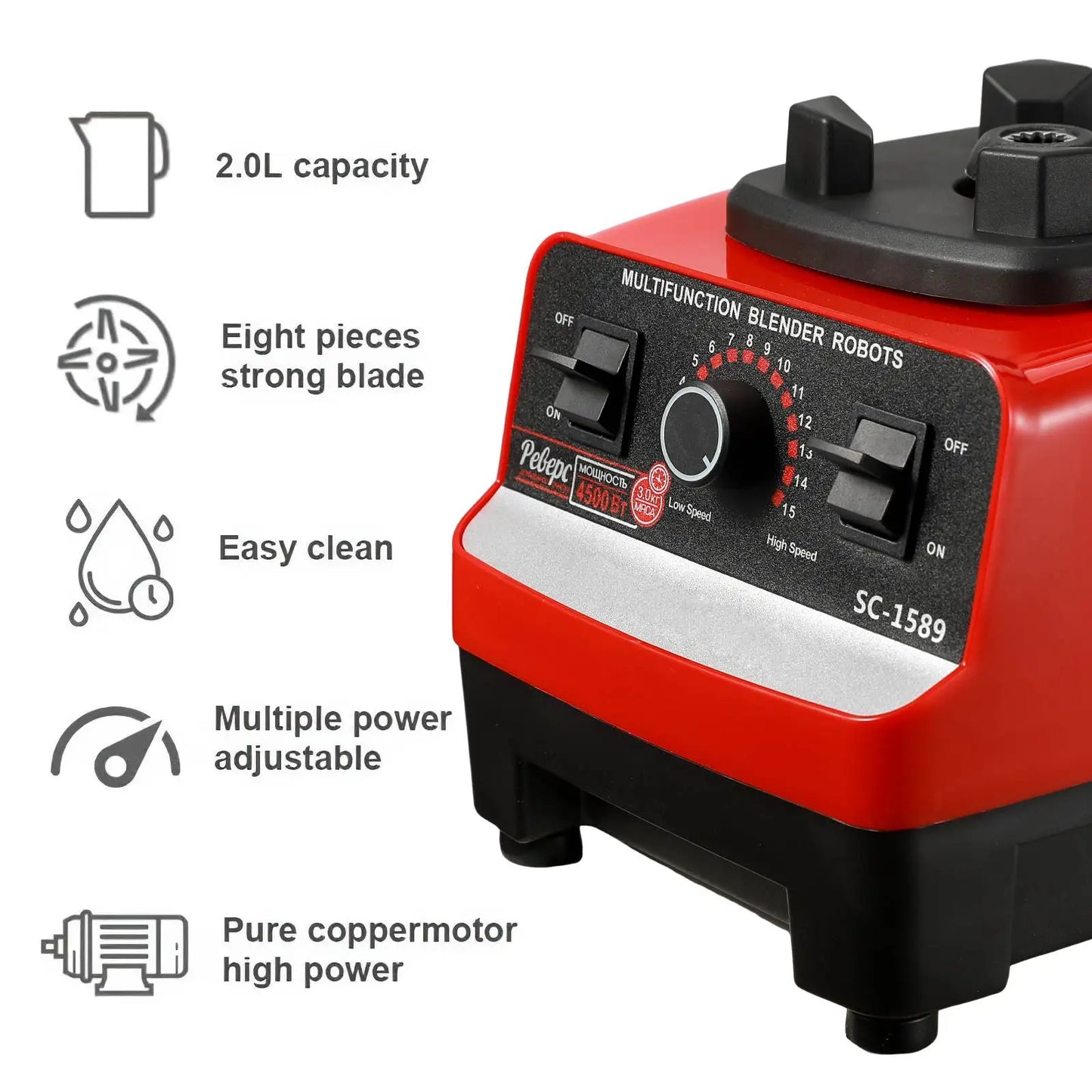 Batidora comercial de servicio pesado de 400 W, procesador de alimentos, mezcladora estacionaria, batidora de jugos de alta potencia para batidos de hielo, sin BPA para cocina