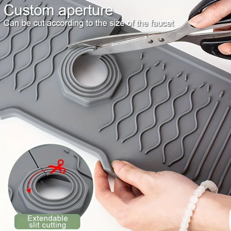 3 Colors to Choose From,Faucet Splash Proof Pad,Drain Pad,Drying Pad,Kitchen Bathroom Sink and Countertop