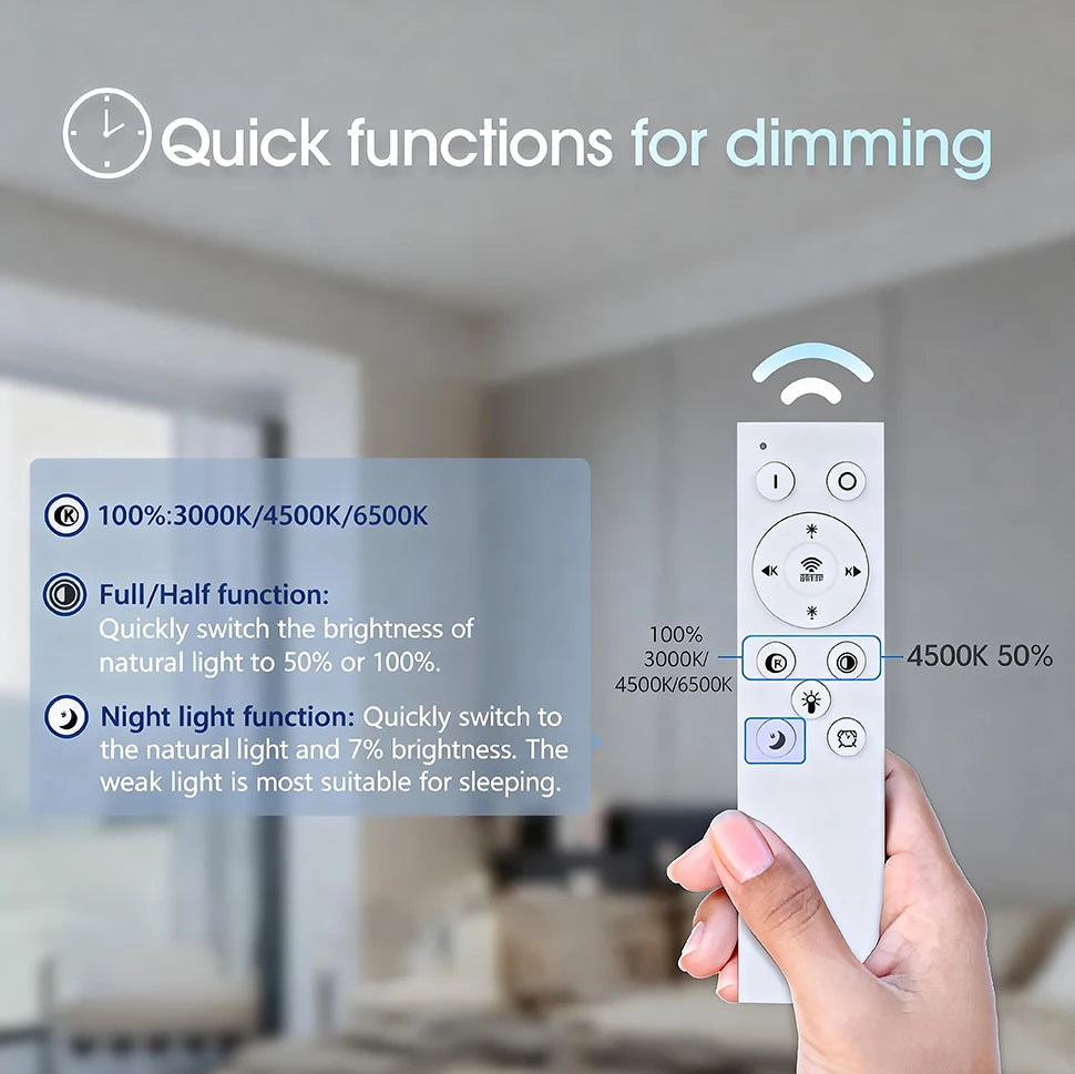 Lámpara de techo LED moderna para salón y dormitorio con mando a distancia, plafón sencillo, accesorios nórdicos para el hogar