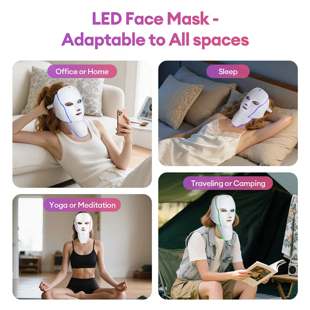7 Colors Light Face Neck Beauty Mask Anti-Wrinkle Skin Brightening Neck Beauty Mask Skin Tightening Wrinkle Remover Skin Care