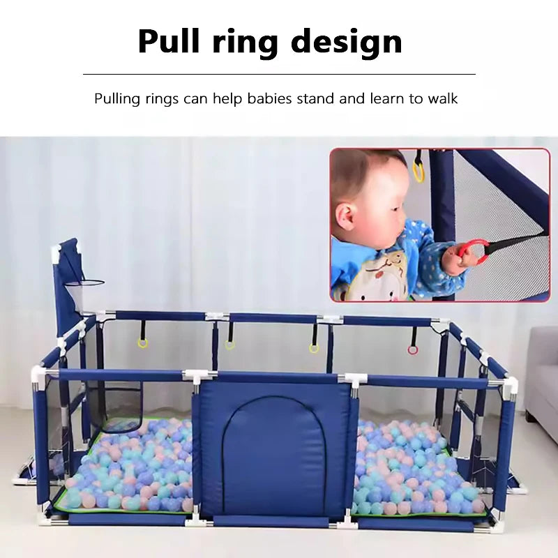 IMBABY Parque de juegos para bebés, parque infantil interior para bebés, parque infantil grande para niños, valla protectora de seguridad, parque de juegos impermeable