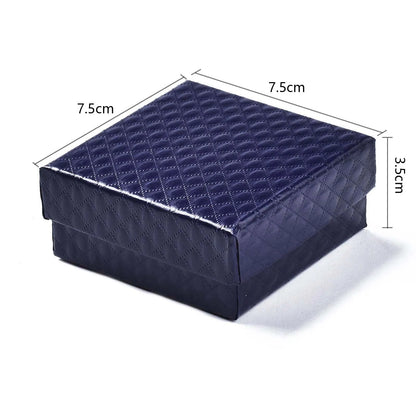 12 pcs 7.5x7.5x3.5cm Black Red Square Cardboard Jewelry Boxes for Pendant Earring Ring Jewelry Valentine's Day Gift Boxes