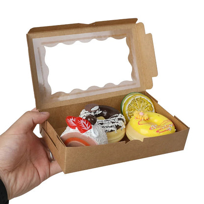5/10/20pcs Cake Bakery Box With Window Candy Cookie Dessert Donut Box for Wedding Birthday Party Supplies Christmas Gift Packing