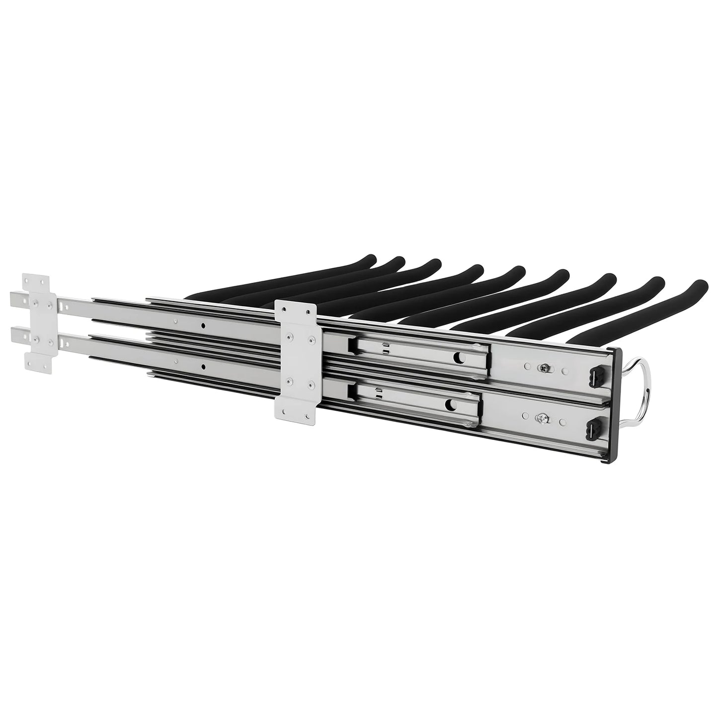 9 Arms Pull Out Trousers Rack Wardrobe Pants Organizer Retractable Closet Pants Hanger Right Left Side Mount