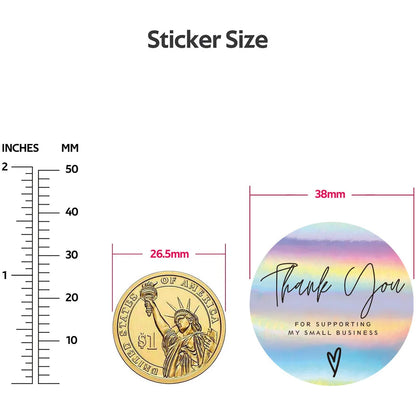 50-500pcs Rainbow Laser Thank You Stickers for Small Business Stickers Adhesive Labels for Boutiques Wrapping Supplies
