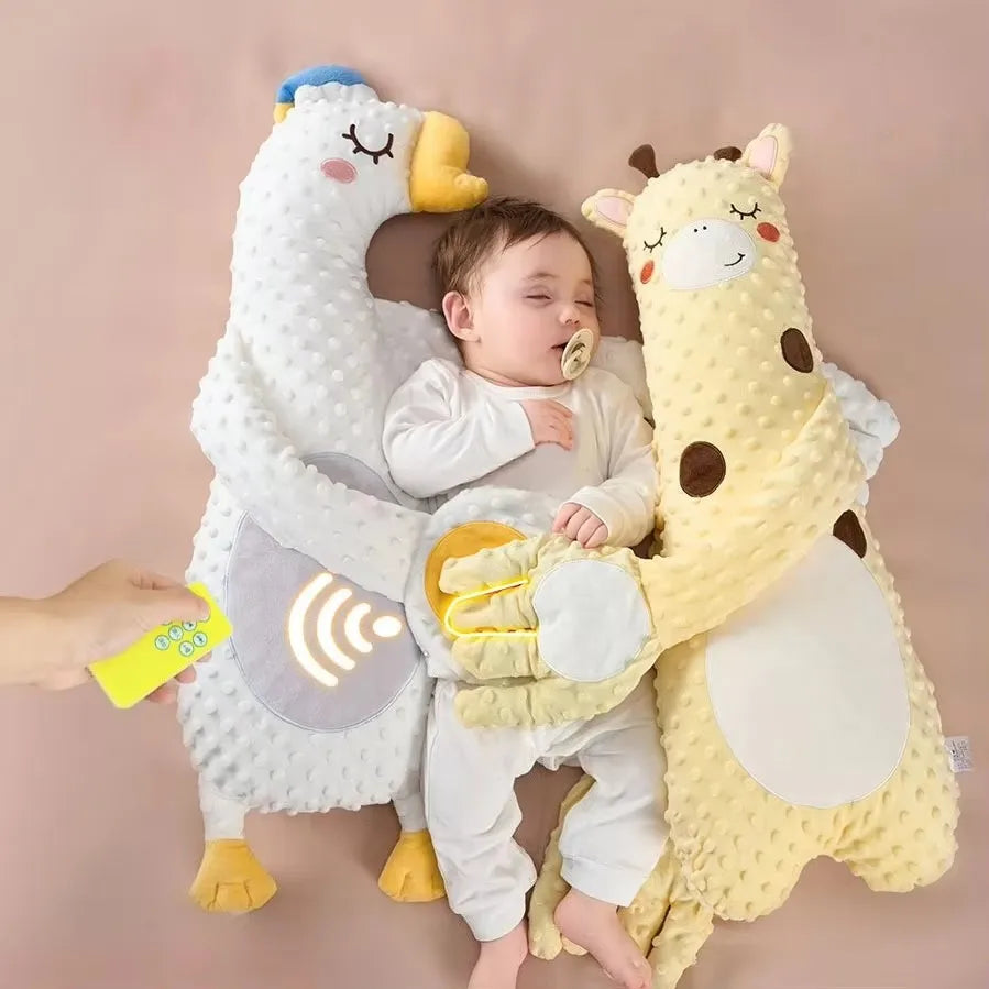 Almohada para dormir para bebés recién nacidos, con muñeco de palmada relajante, control remoto, almohada eléctrica para bebés con forma de mano y palmada relajante