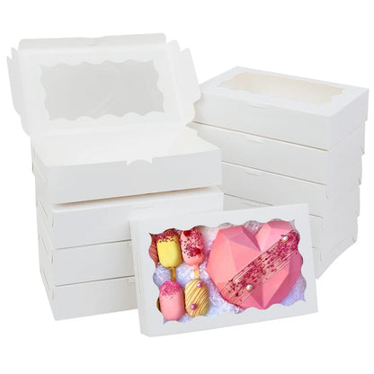 5/10/20pcs Cake Bakery Box With Window Candy Cookie Dessert Donut Box for Wedding Birthday Party Supplies Christmas Gift Packing