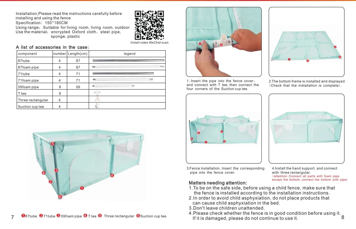 IMBABY Parque de juegos para bebés, parque infantil interior para bebés, parque infantil grande para niños, valla protectora de seguridad, parque de juegos impermeable