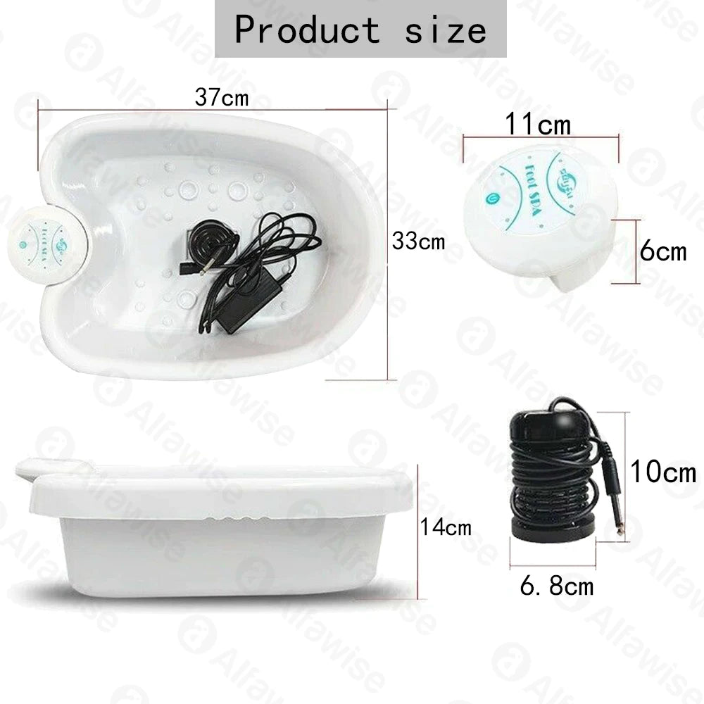 Detox Ionic FootBath Massage Machine Electric Foot Spa Bath Cleanse Massager Vibrating Care Arrays Aqua Health Therapy