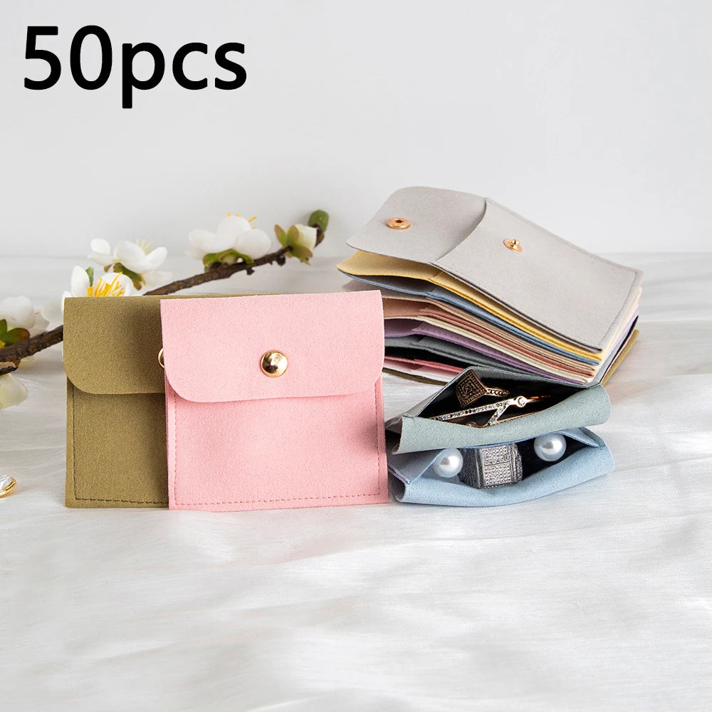 50/10/1pcs Microfiber Velvet Bag Jewelry Presents Bags for Earrings Necklace Christmas Wedding Gift Package Candy Favor Bag