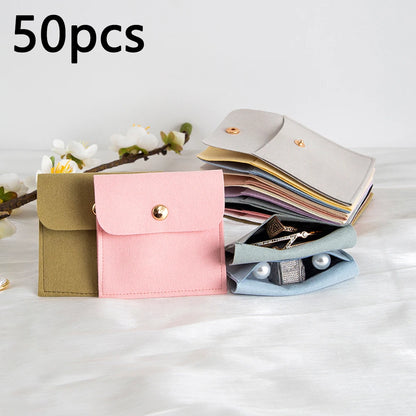 50/10/1pcs Microfiber Velvet Bag Jewelry Presents Bags for Earrings Necklace Christmas Wedding Gift Package Candy Favor Bag