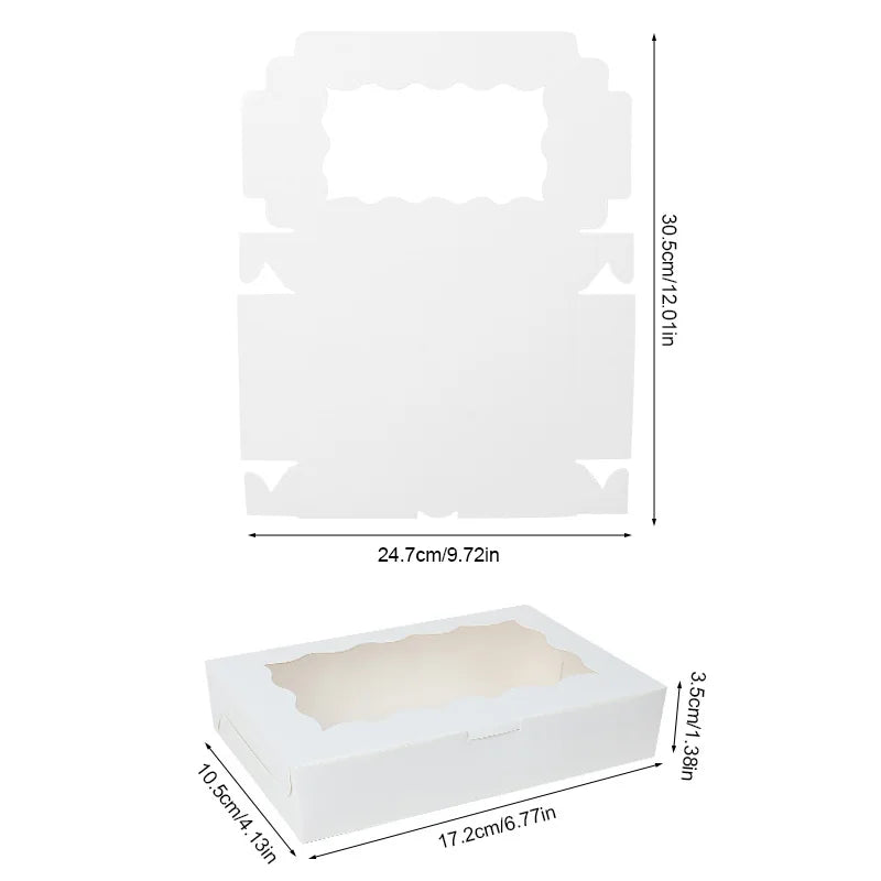 5/10/20pcs Cake Bakery Box With Window Candy Cookie Dessert Donut Box for Wedding Birthday Party Supplies Christmas Gift Packing