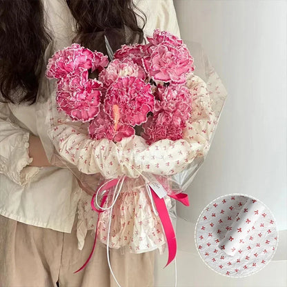 10Pcs Pink Bowknot Sydney Paper Hand-Kneaded Paper Cotton Paper Bouquet Flower Wrapping Paper Small Gift Packaging Paper