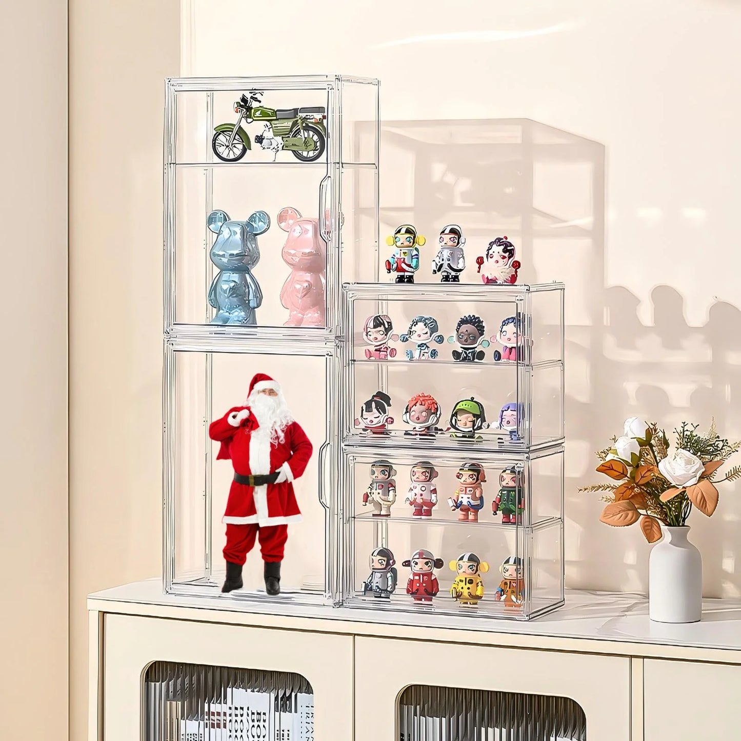 Caja organizadora de exhibición de muñecas transparente Blind Box, vitrina de figuras coleccionables montada en la pared