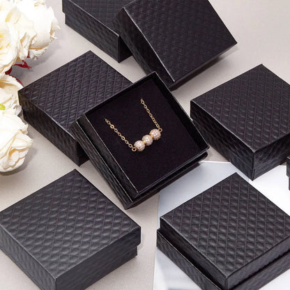 12 pcs 7.5x7.5x3.5cm Black Red Square Cardboard Jewelry Boxes for Pendant Earring Ring Jewelry Valentine's Day Gift Boxes