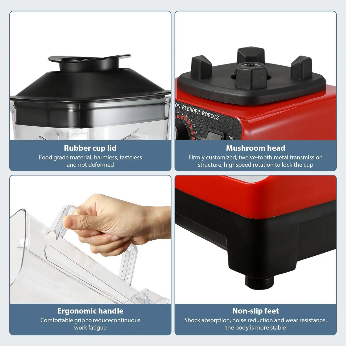 Batidora comercial de servicio pesado de 400 W, procesador de alimentos, mezcladora estacionaria, batidora de jugos de alta potencia para batidos de hielo, sin BPA para cocina