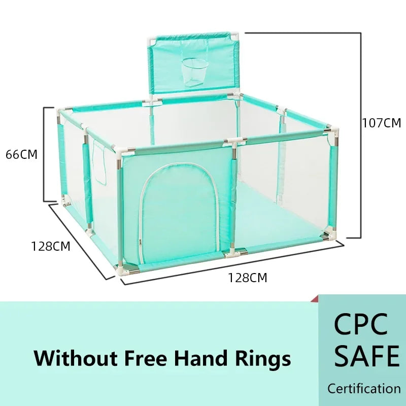 IMBABY Parque de juegos para bebés, parque infantil interior para bebés, parque infantil grande para niños, valla protectora de seguridad, parque de juegos impermeable