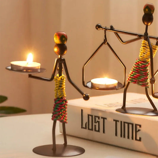 Candelabro Vintage de Hierro Forjado – Hecho a Mano para Decoración del Hogar