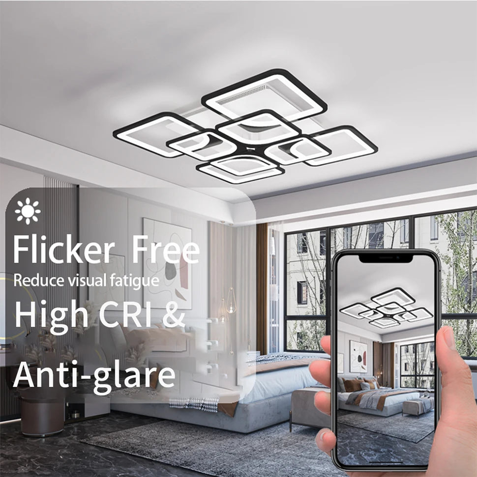 Lámpara de techo LED moderna para salón y dormitorio con mando a distancia, plafón sencillo, accesorios nórdicos para el hogar