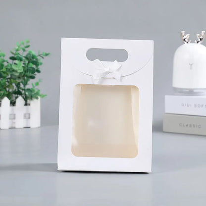 10/20pcs Black White Gift Box with Clear Window Wedding Favors Birthday Party Candy Snack Biscuit Packaging Bag Christmas Gift