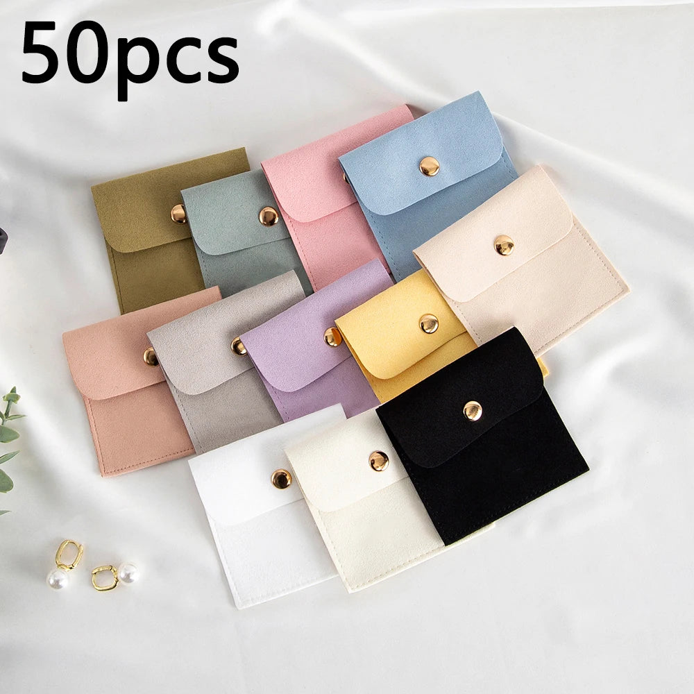 50/10/1pcs Microfiber Velvet Bag Jewelry Presents Bags for Earrings Necklace Christmas Wedding Gift Package Candy Favor Bag