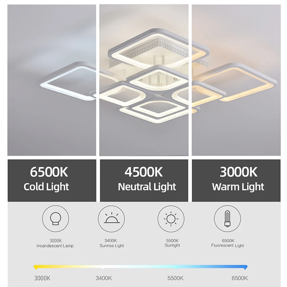 Lámpara de techo LED moderna para salón y dormitorio con mando a distancia, plafón sencillo, accesorios nórdicos para el hogar