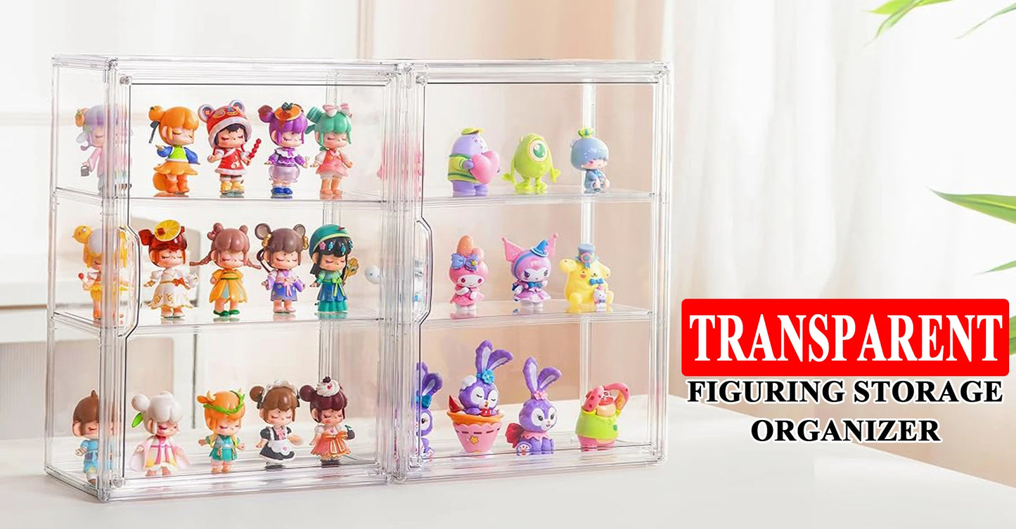 Caja organizadora de exhibición de muñecas transparente Blind Box, vitrina de figuras coleccionables montada en la pared