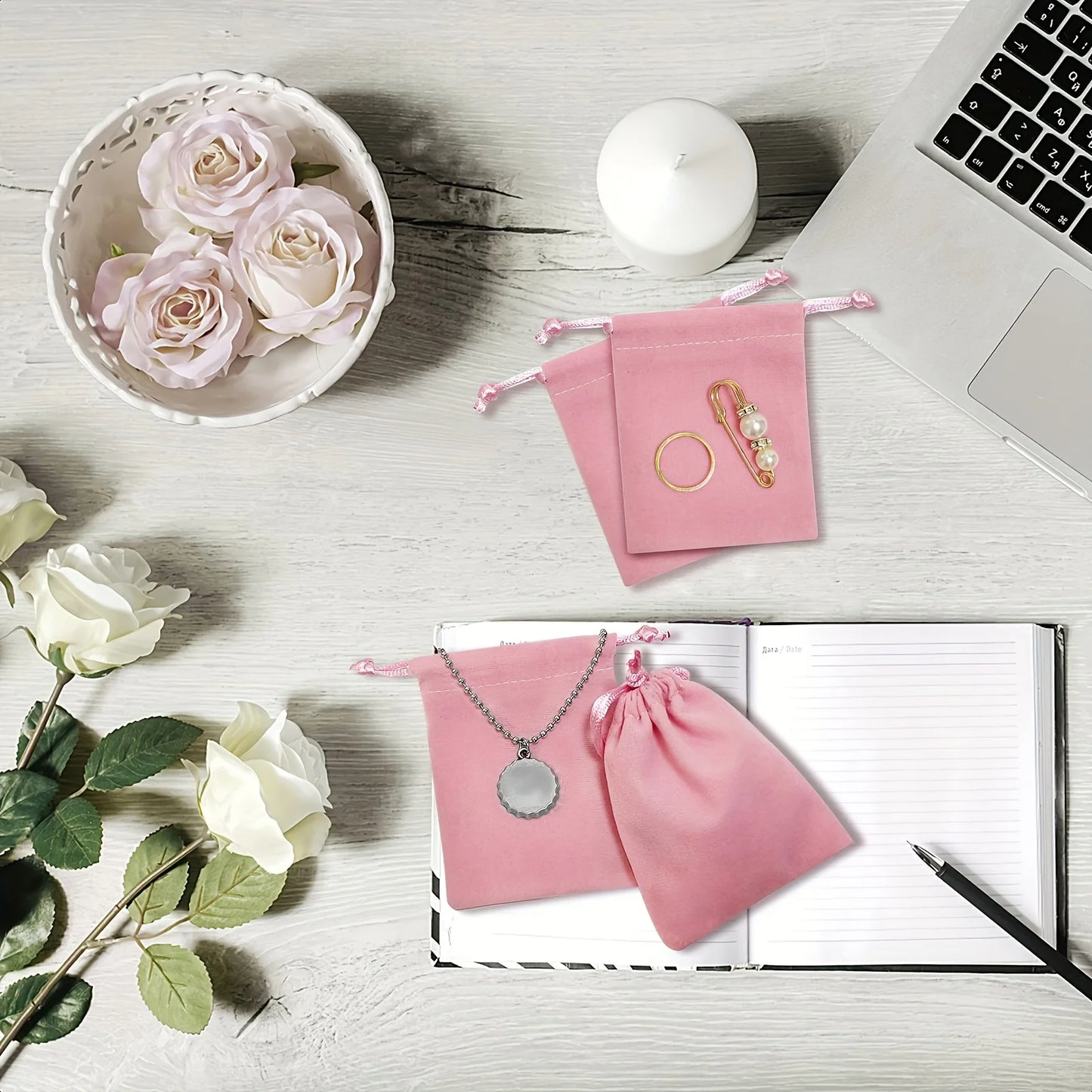 10pcs Velvet Jewelry Gift Bags with Drawstrings -Soft Storage Pouches for Wedding Favors,Birthday Presents,Anniversary Keepsakes