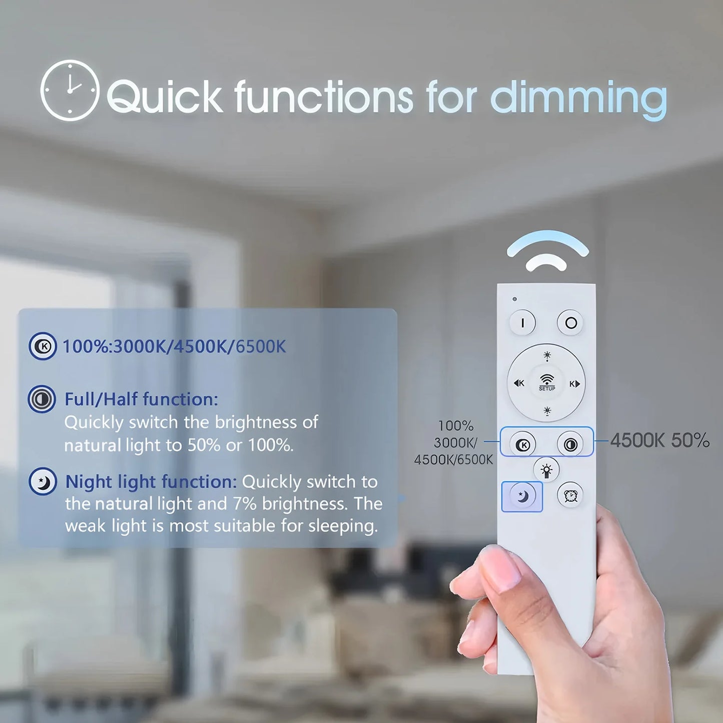 Lámpara de techo LED moderna para salón y dormitorio con mando a distancia, plafón sencillo, accesorios nórdicos para el hogar