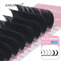 ANNAFRIS 4D 5D W Shape Eyelash Extension Handmade 12line/Tray Premade Volume Fans Clover W Lashes