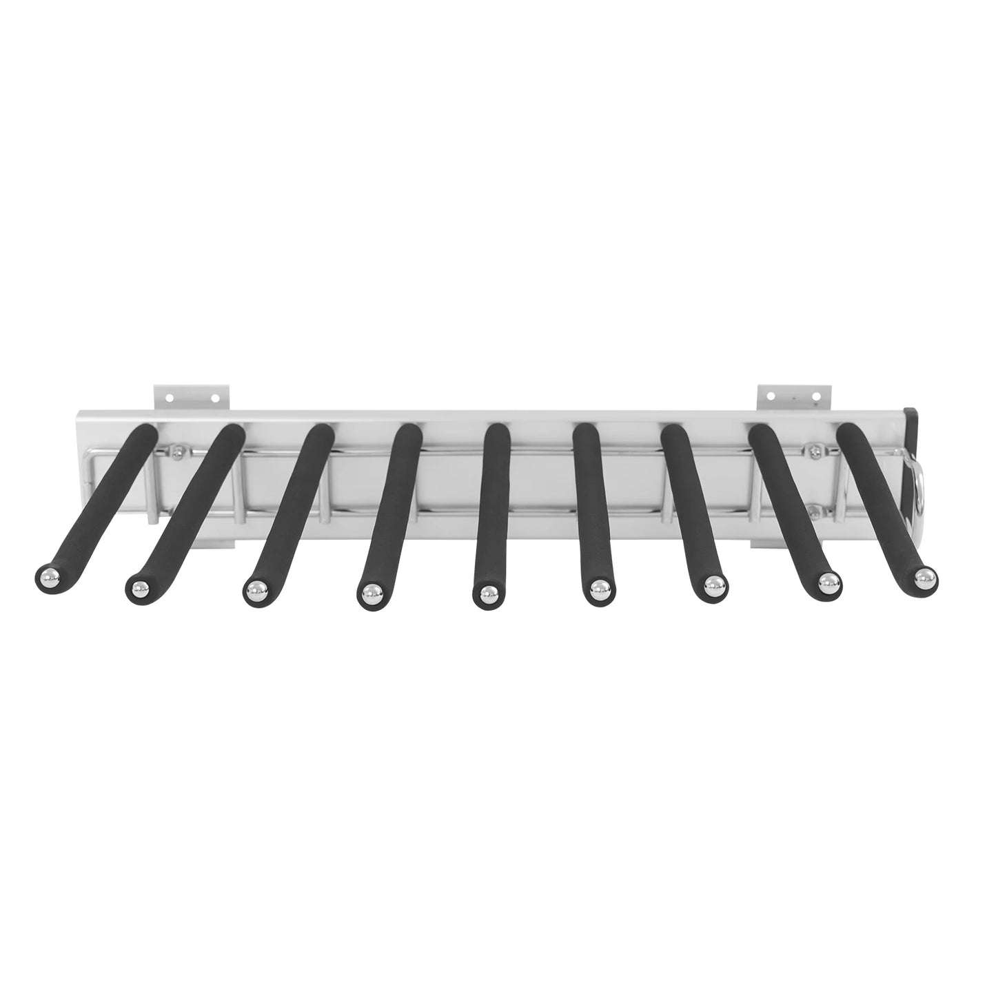 9 Arms Pull Out Trousers Rack Wardrobe Pants Organizer Retractable Closet Pants Hanger Right Left Side Mount