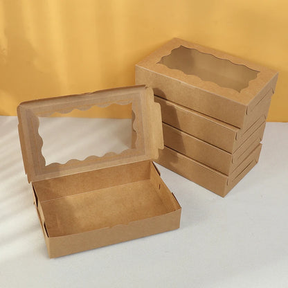 5/10/20pcs Cake Bakery Box With Window Candy Cookie Dessert Donut Box for Wedding Birthday Party Supplies Christmas Gift Packing