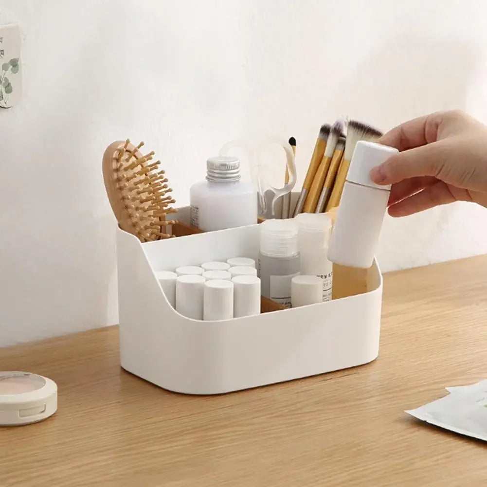 Desk Storage Box Office Supplies Box Makeup Cosmetic Desktop Organizer Plastic Storage Dividing Box for Office Living Room