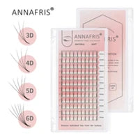 ANNAFRIS 4D 5D W Shape Eyelash Extension Handmade 12line/Tray Premade Volume Fans Clover W Lashes