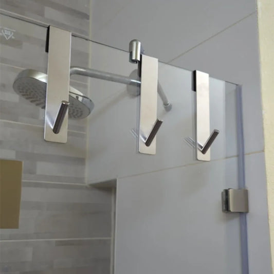 Stainless Steel Over Glass Door Shower