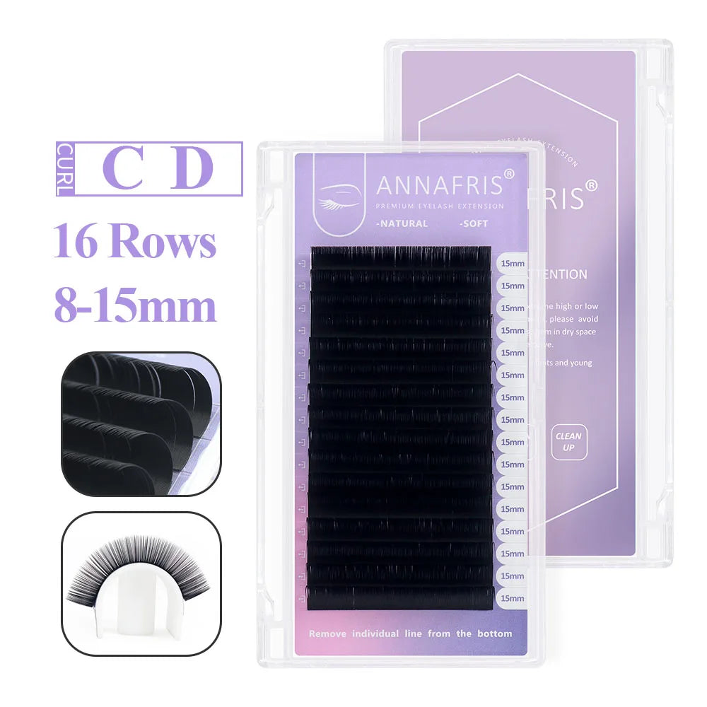 ANNAFRIS 4D 5D W Shape Eyelash Extension Handmade 12line/Tray Premade Volume Fans Clover W Lashes