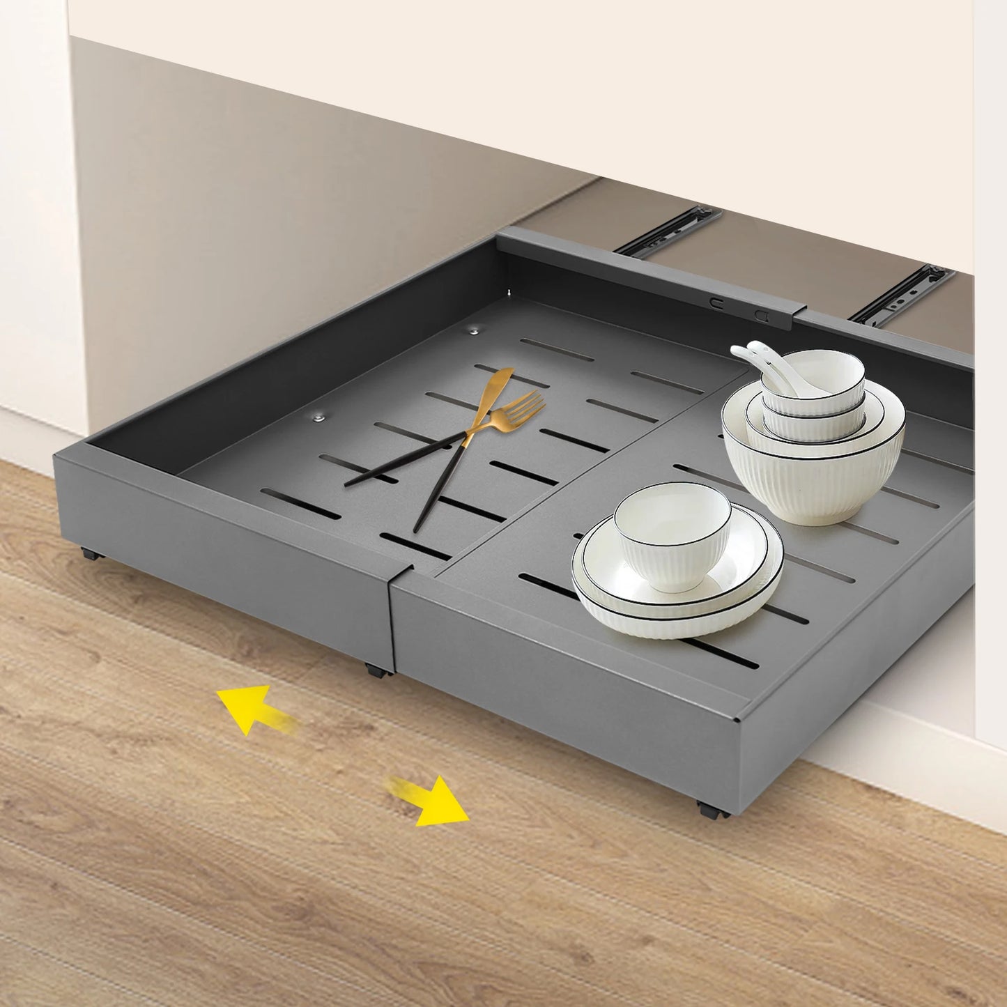 1/2Pcs Telescopic Drawer, Retractable Single Layer Sundries Storage Holder, Pull Out Storage Rack