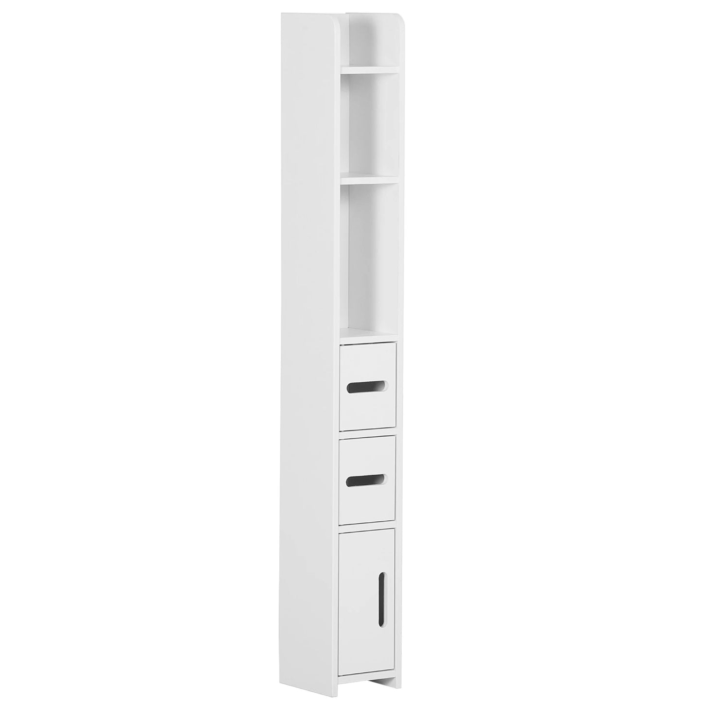 Kleankin Tall Bathroom Cabinet with 3 Doors and 3 Shelves 15X17X120 cm