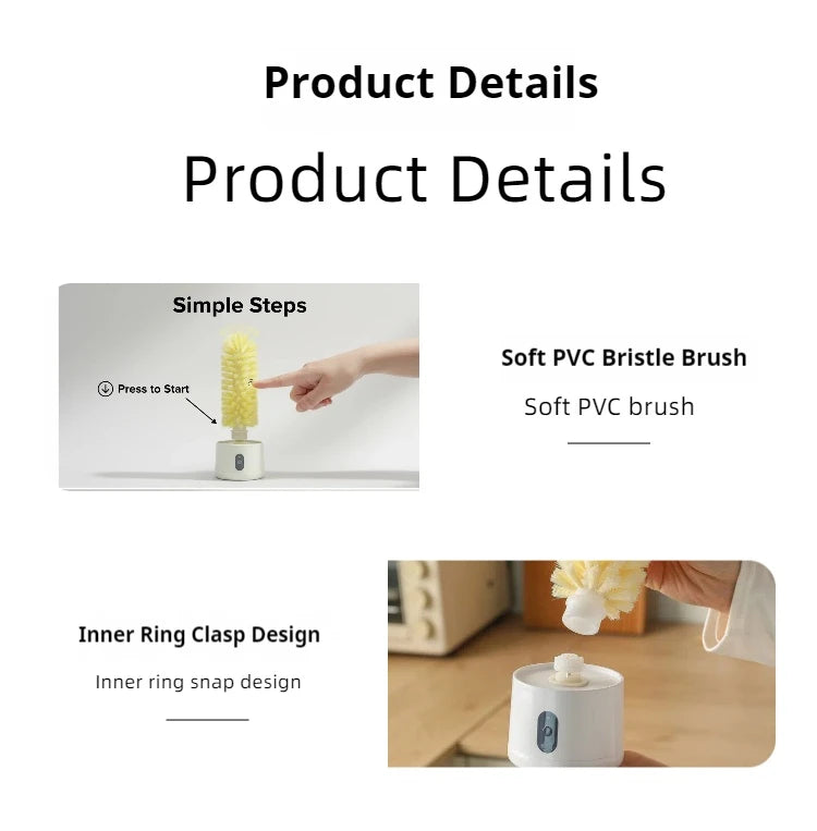 Electric Cup Scrubber Glass Cleaner Lazy Bottles Brush Sink Kitchen Cup Cleaning Brush Gadgets