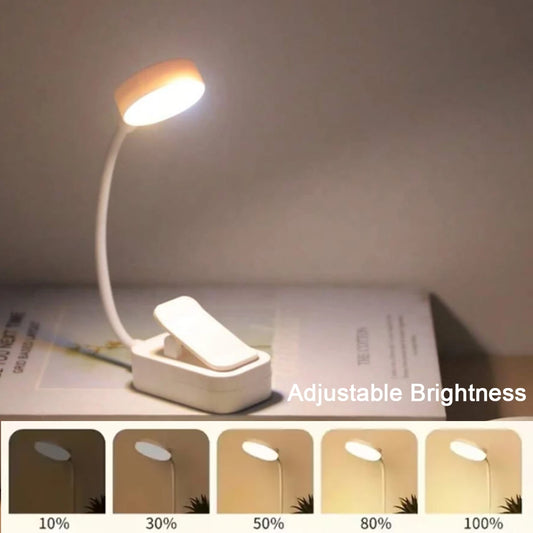 Runtow Luz LED de lectura con clip, portátil, a pilas, 3 colores, protección ocular, regulable sin escalonamientos, mini lámpara de escritorio